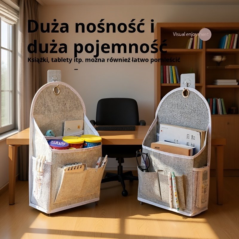  Wieszak na ścianę z torbą z lnu