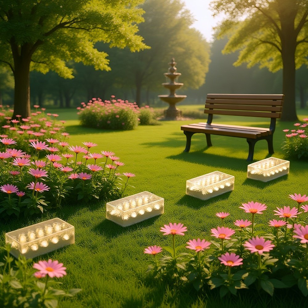 ソーラー長方形アイスブロックライト 庭園装飾灯