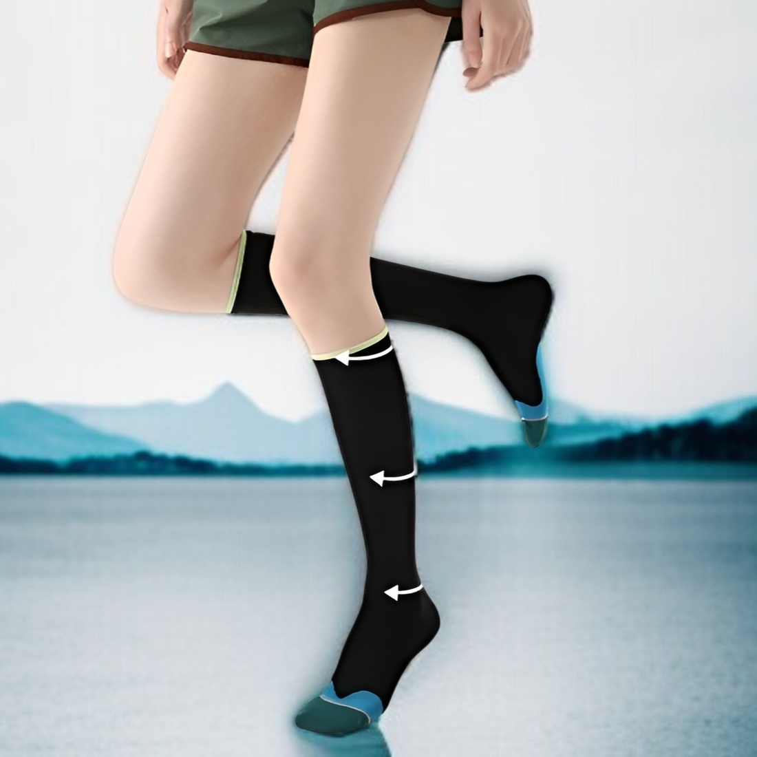 다양한 컬러의 얇은 중통 요가 양말