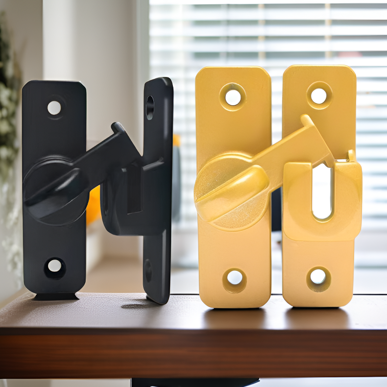 Pestillo antirrobo para puerta, cerradura de 90° con clip para puertas corredizas