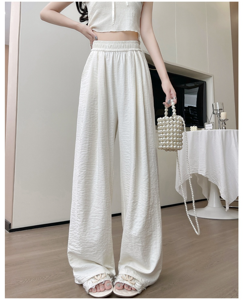 カジュアルな多用途ワイドレッグパンツのテクスチャー詳細