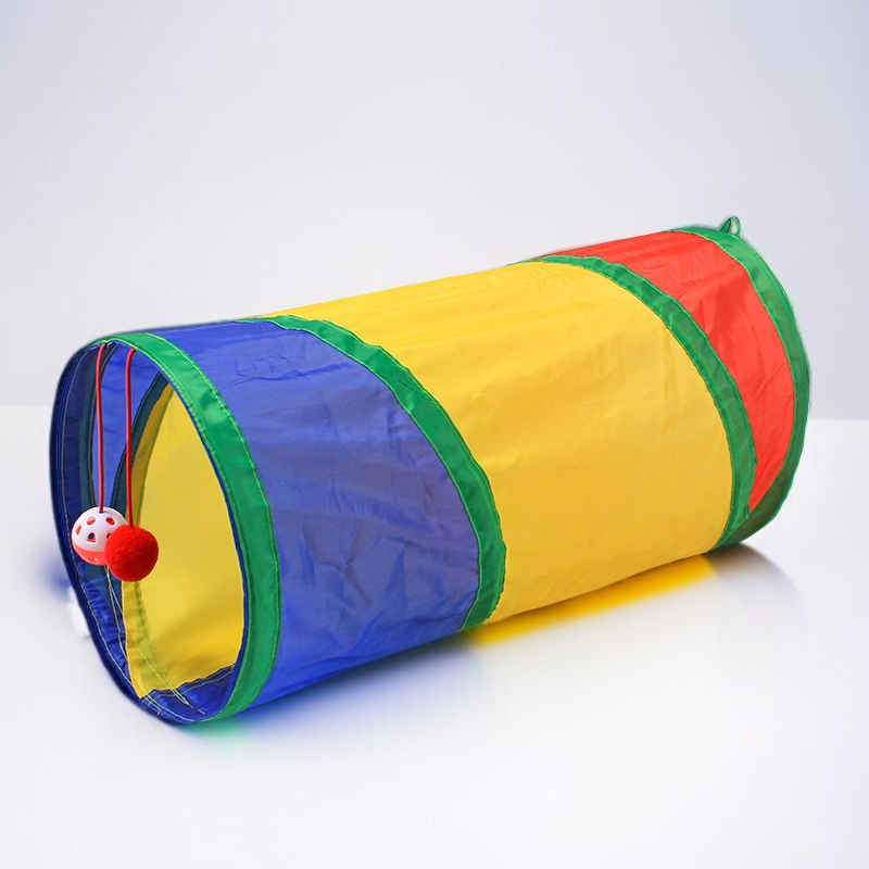 고양이 반려동물 용품 접이식 터널 직통 고양이 장난감 통로 삼통 텐트 접이식 고양이 터널