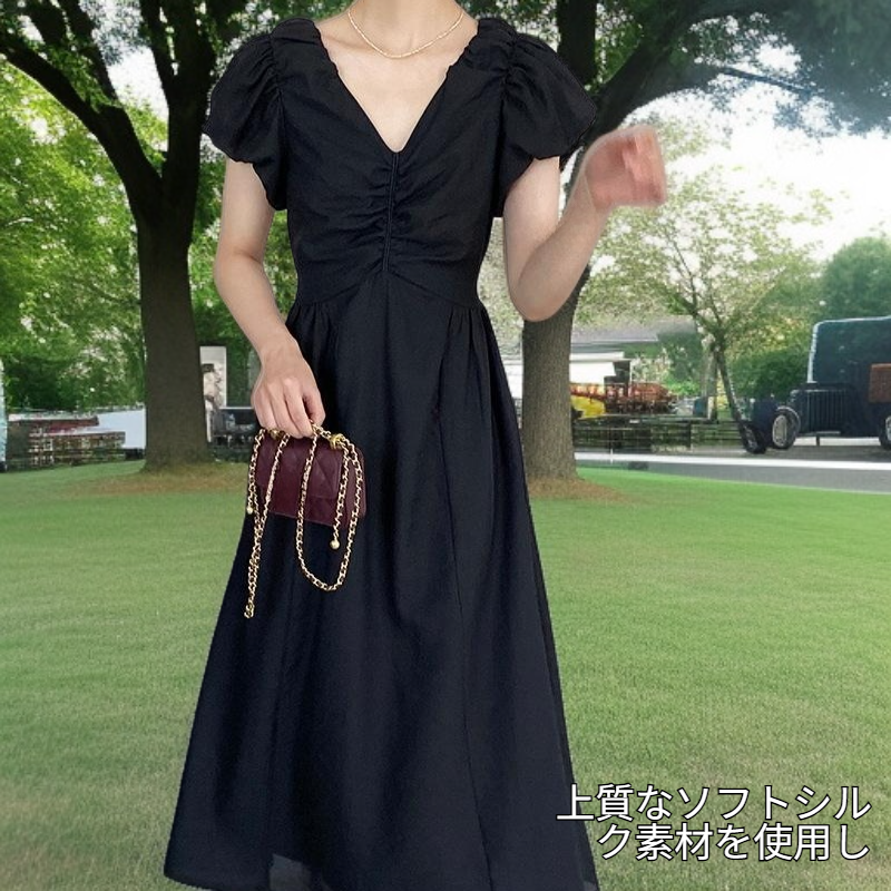女性用ソフトシルクショートドレス
