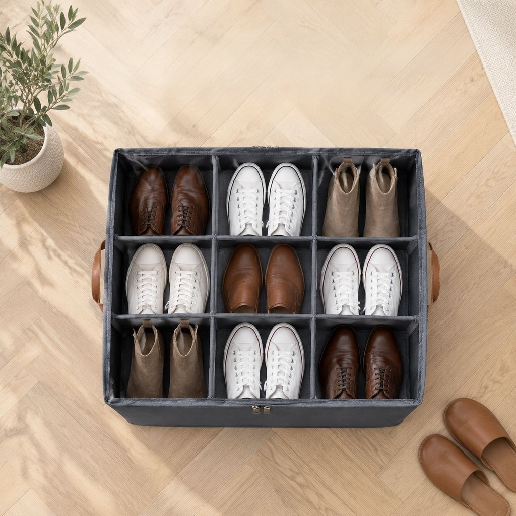 Opvouwbare opbergbox voor schoenen met transparant deksel