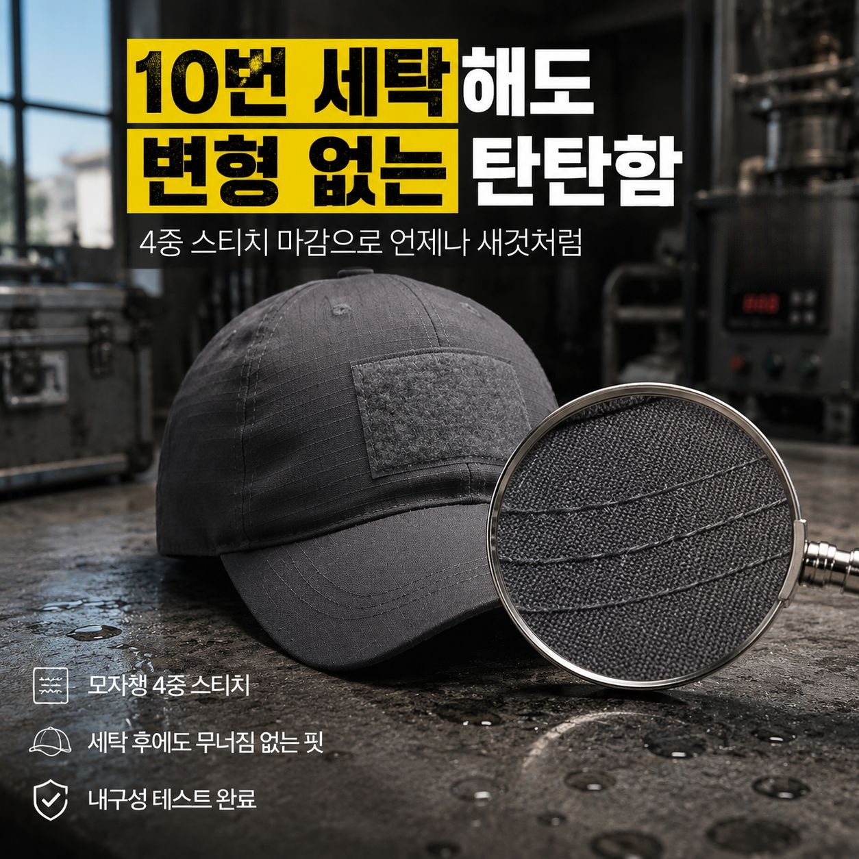 여름 아웃도어 스포츠 순색 매직 테이프 캡