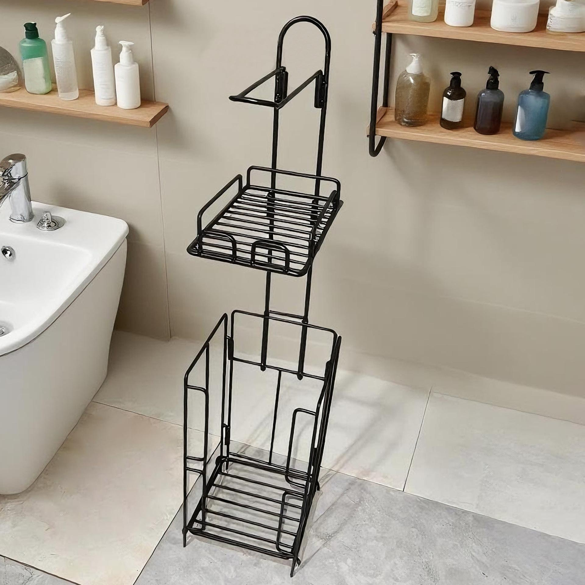 Household Floor-Standing Mobile Toilet Paper Holder