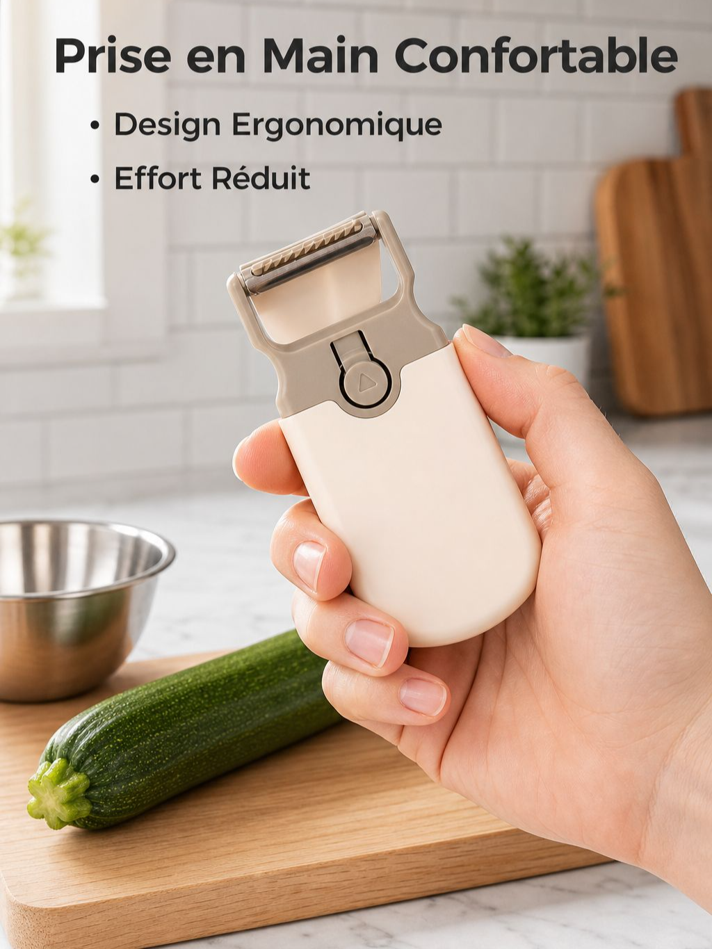 Coupe-légumes et éplucheur 3-en-1 en acier inoxydable pour fruits et légumes