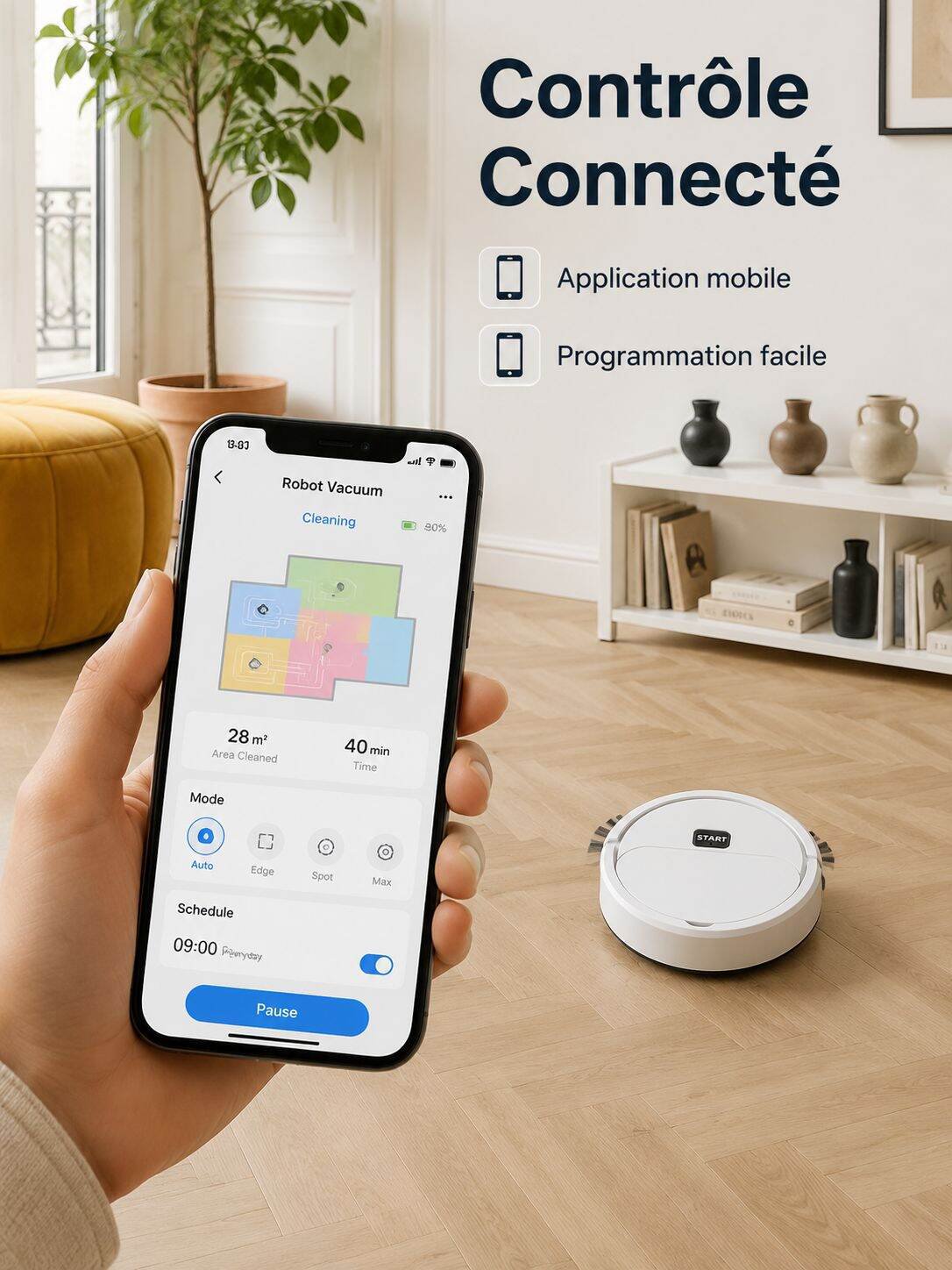 Robot aspirateur intelligent mini pour la maison