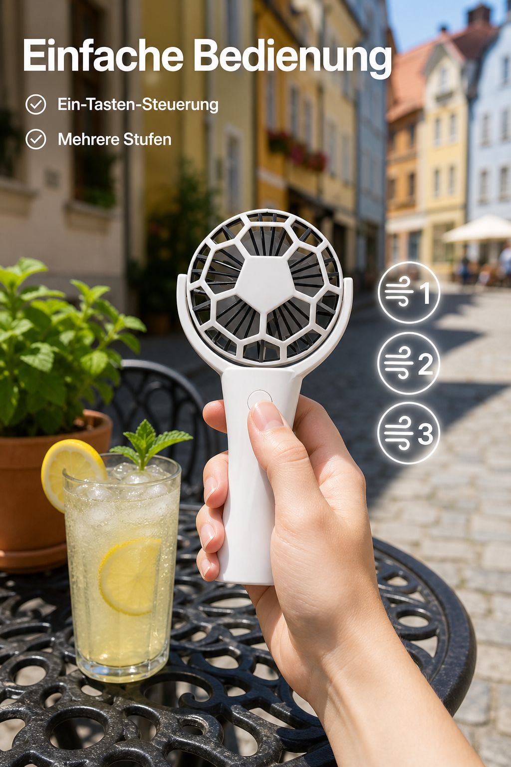 Outdoor tragbarer USB-Mini-Fußball-Handventilator für Schreibtisch und Hand