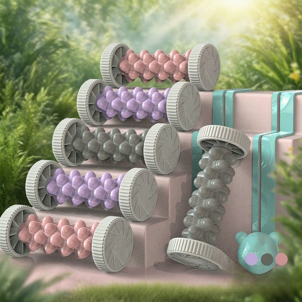 滾軸手足按摩器滾輪瑜珈健身腳底抽出