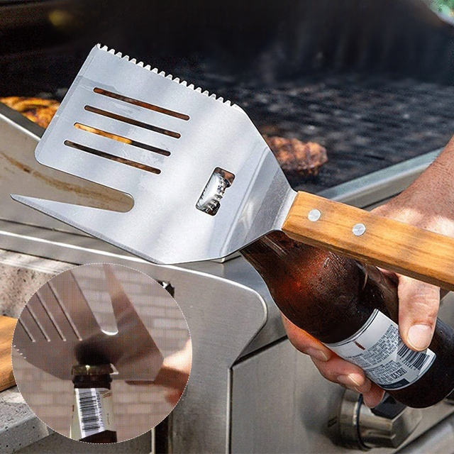 Espátula multifuncional para barbacoa