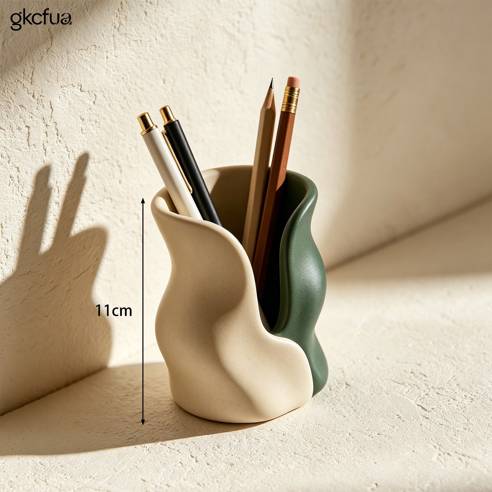 Colorful wavy pen holders for desktop organization