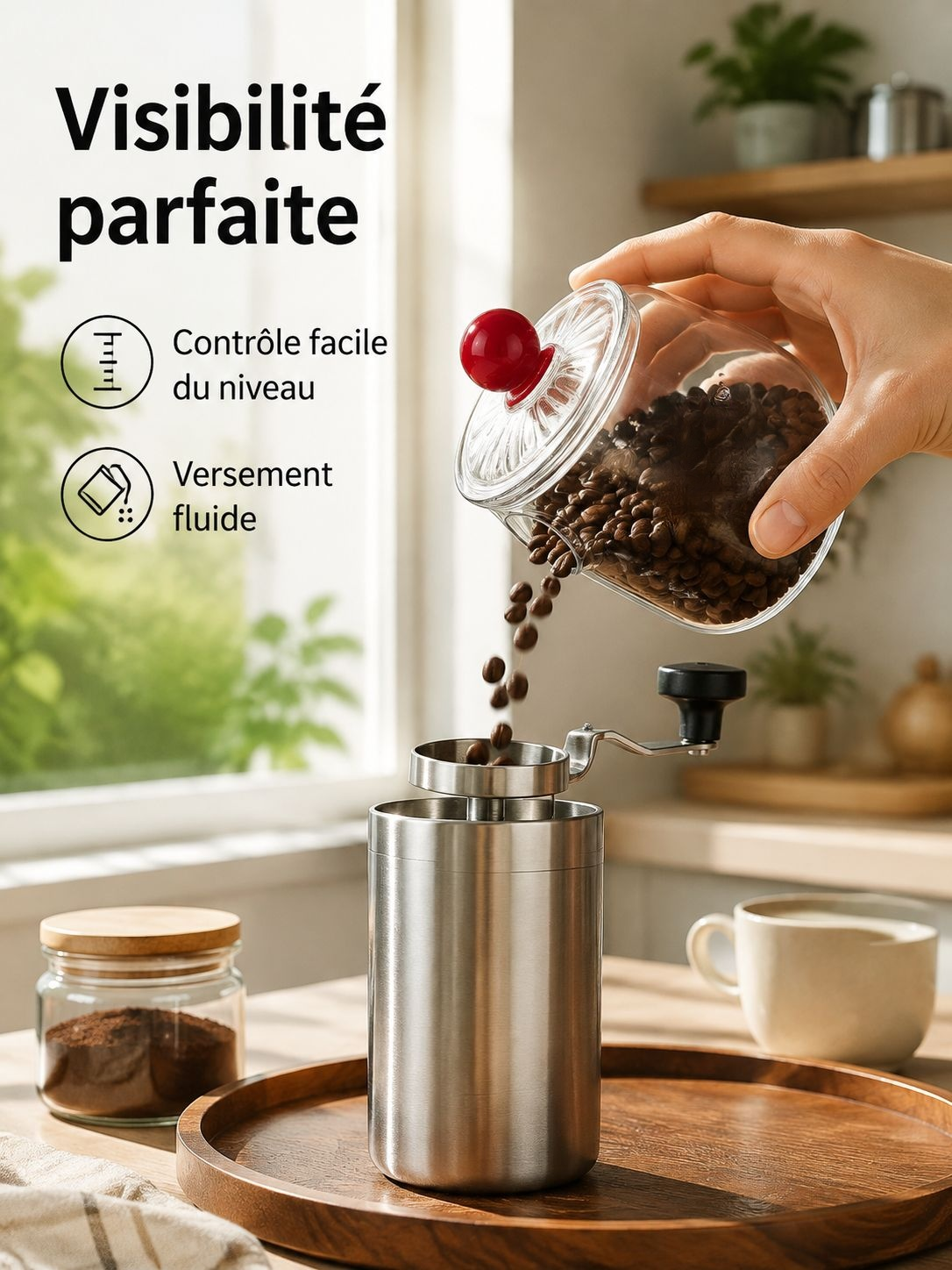 Bocal hermétique pour pâtes et café