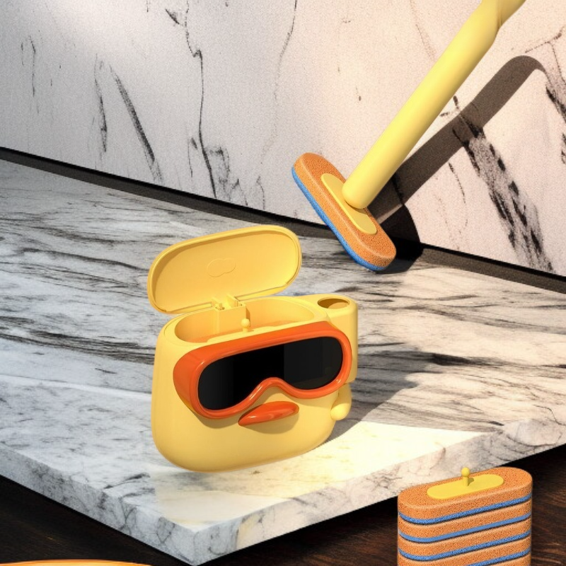 死角まで届くトイレブラシの機能性を示す写真