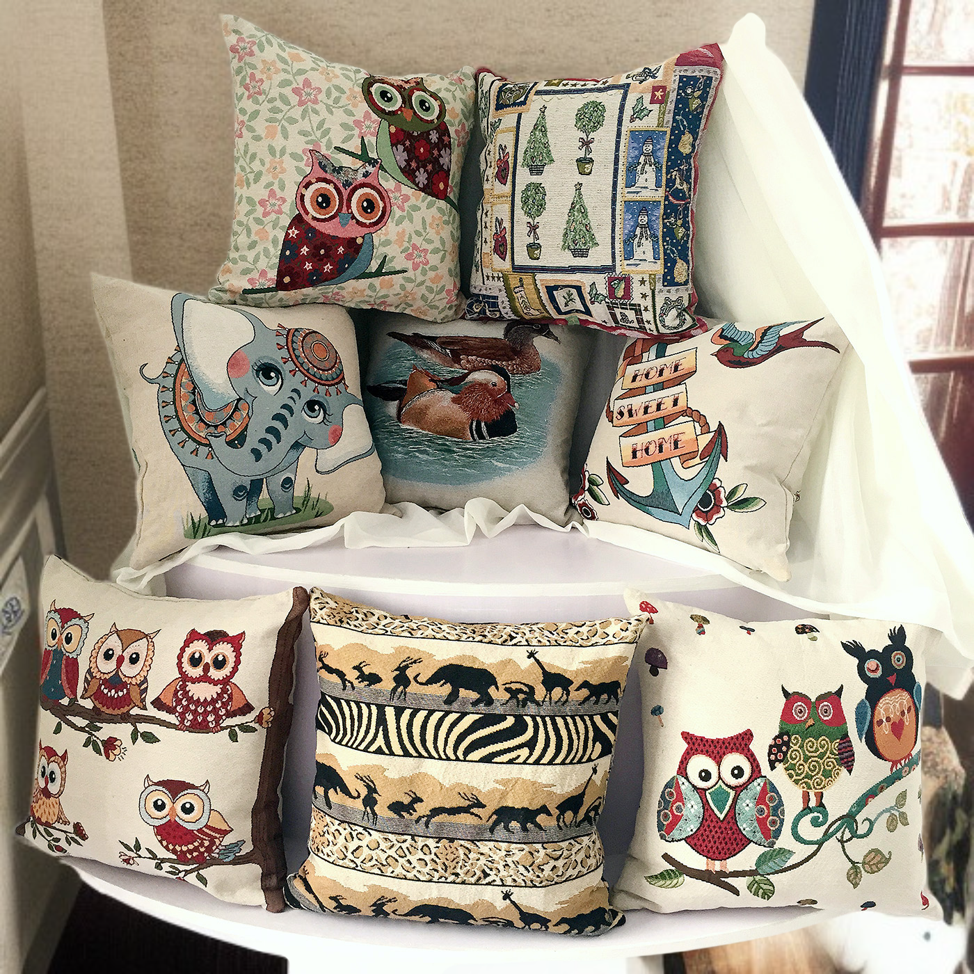 Zestaw dekoracyjny do domu: poduszka i poszewka żakardowa