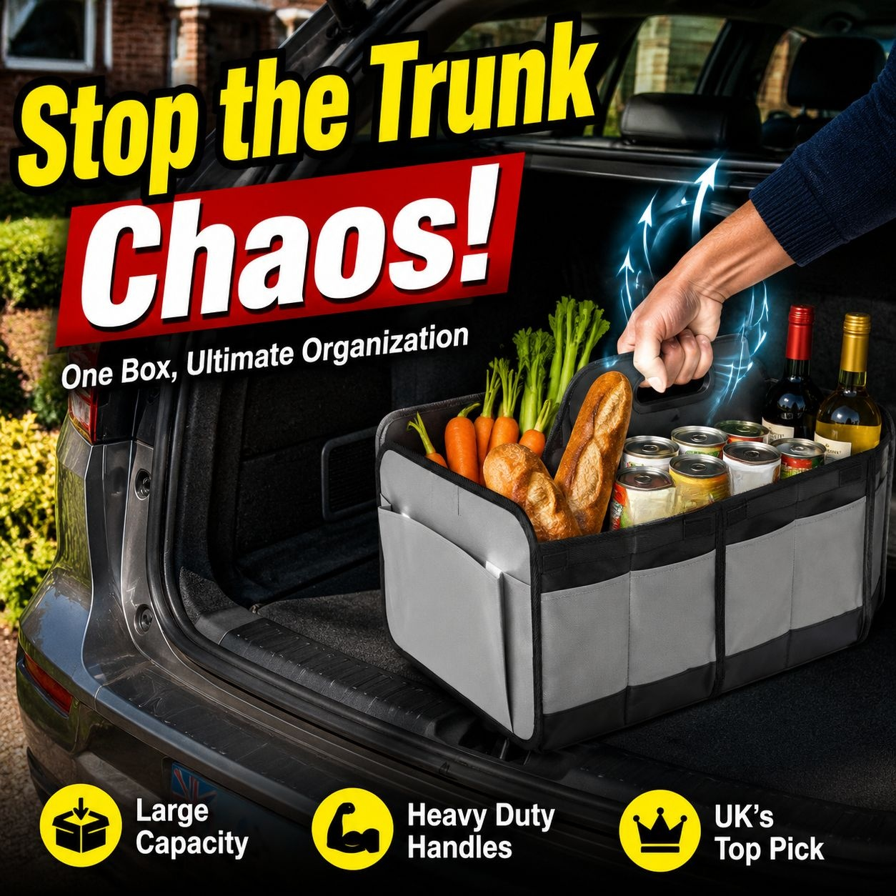 Multifunctional Foldable Car Storage Box, Convenient Compartment Organizer