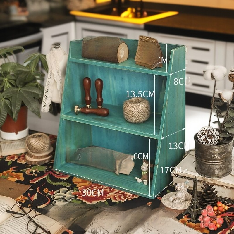 Wooden Office Desk Cup Rack Storage Organizer