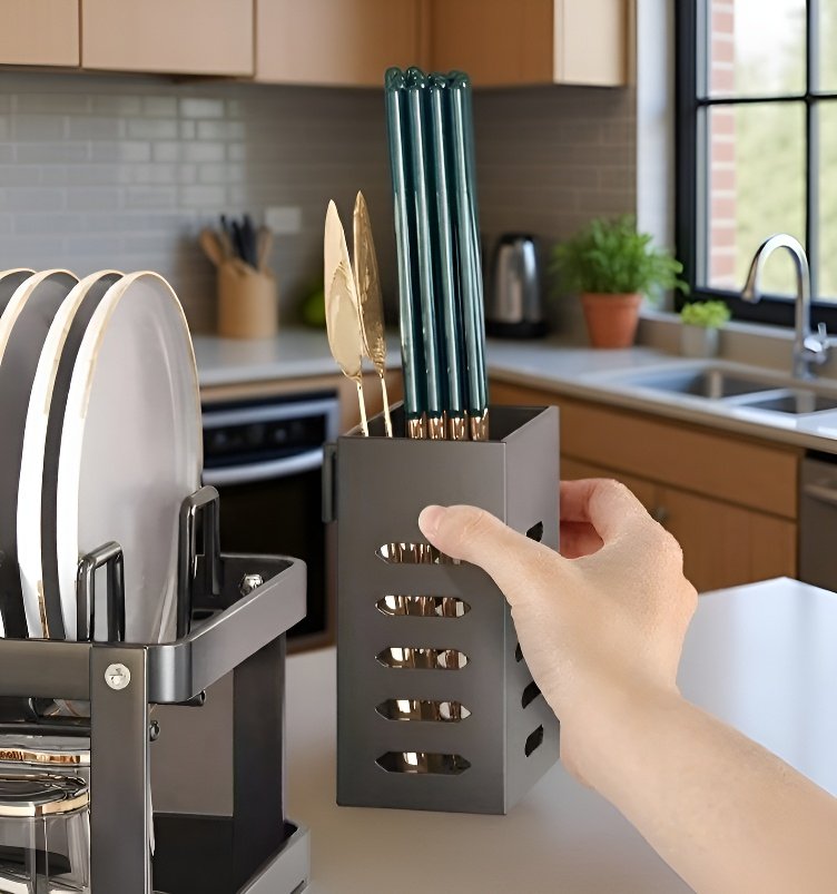 多層設計で収納力抜群の排水ラック