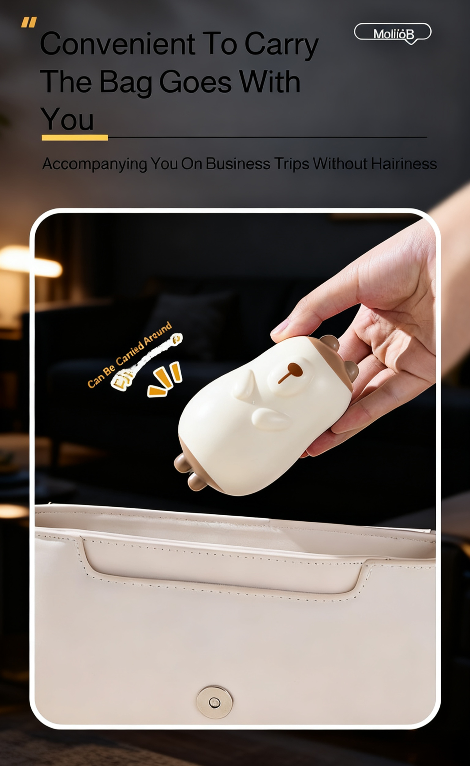 Compact lint roller ideal for travel and on-the-go use