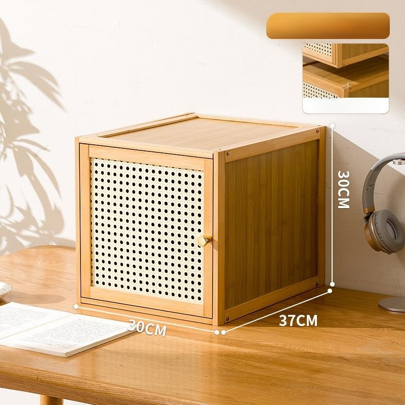 Solid wood grid cabinet, free combination storage bookshelf
