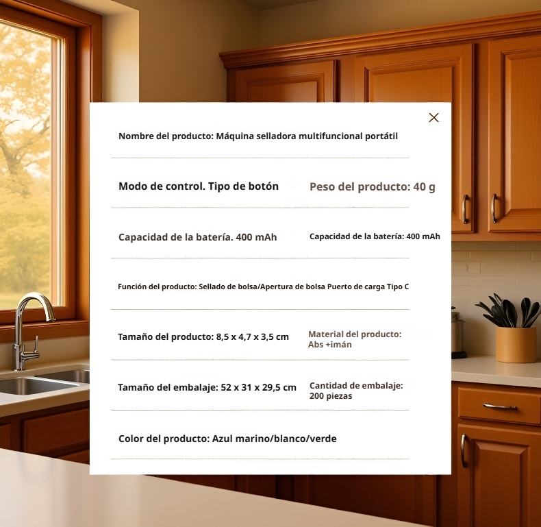 Sellador magnético fácil de almacenar en la cocina