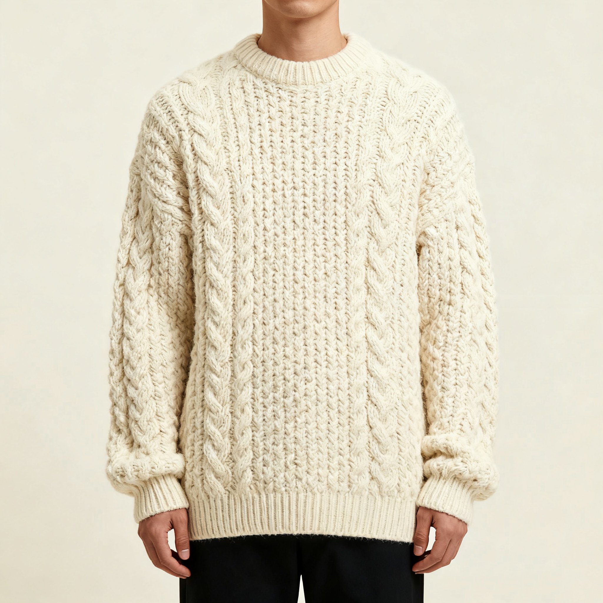 남성용 트위스트 디자인 풀오버