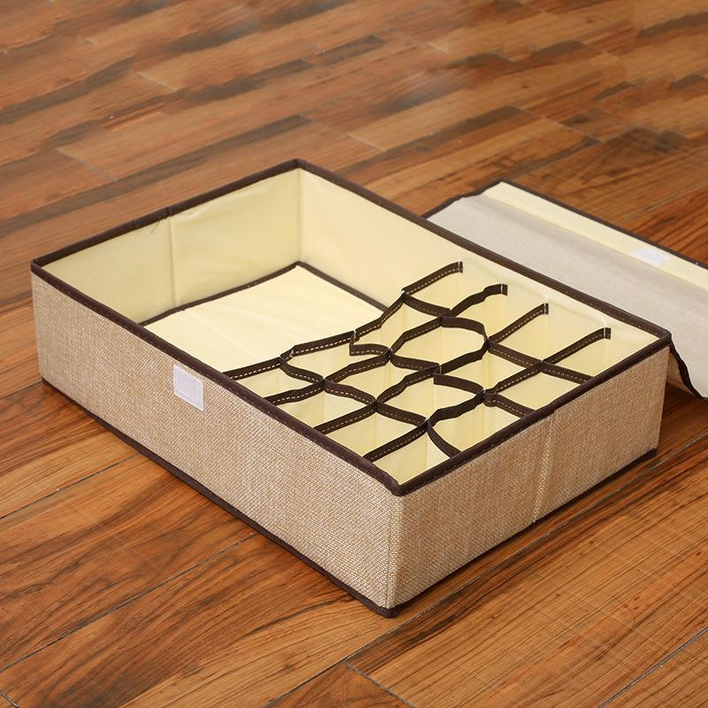 Caja organizadora de tela de algodón y lino