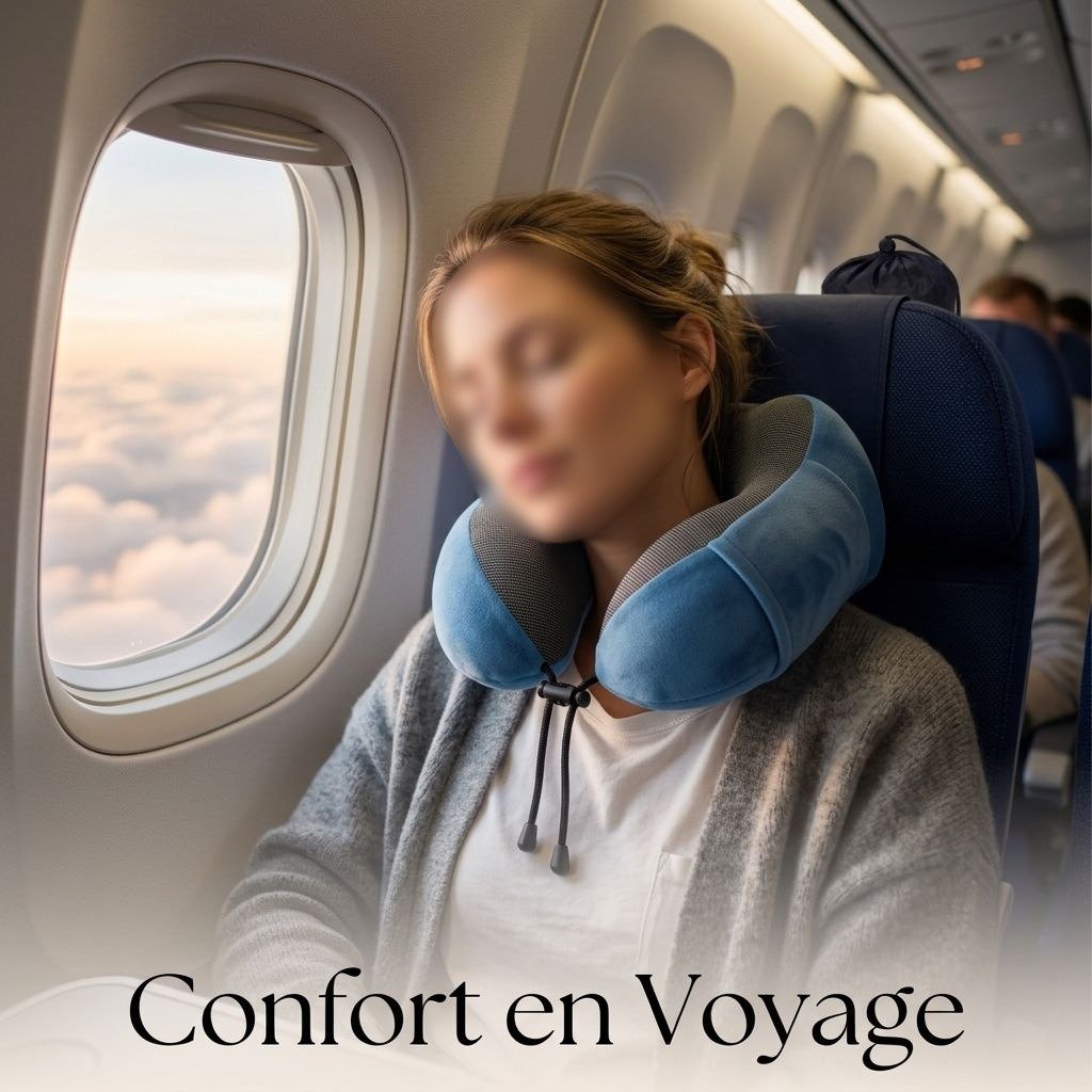 Coussin de voyage en U à mémoire de forme avec soutien bosselé