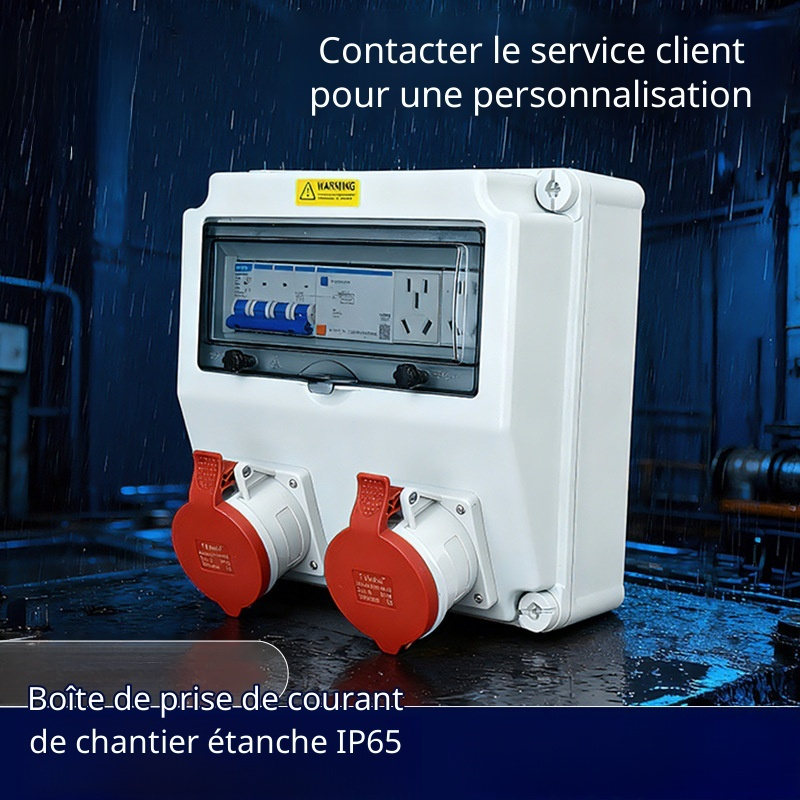 Boîtier de prise industriel portable étanche pour extérieur, boîtier de distribution mobile en plast