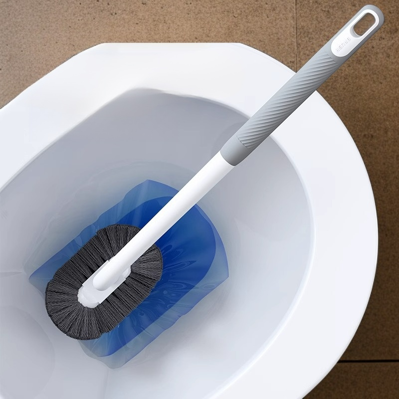 Cepillo de inodoro de mango largo y suave, tipo de pared, kit de herramientas de limpieza para baño