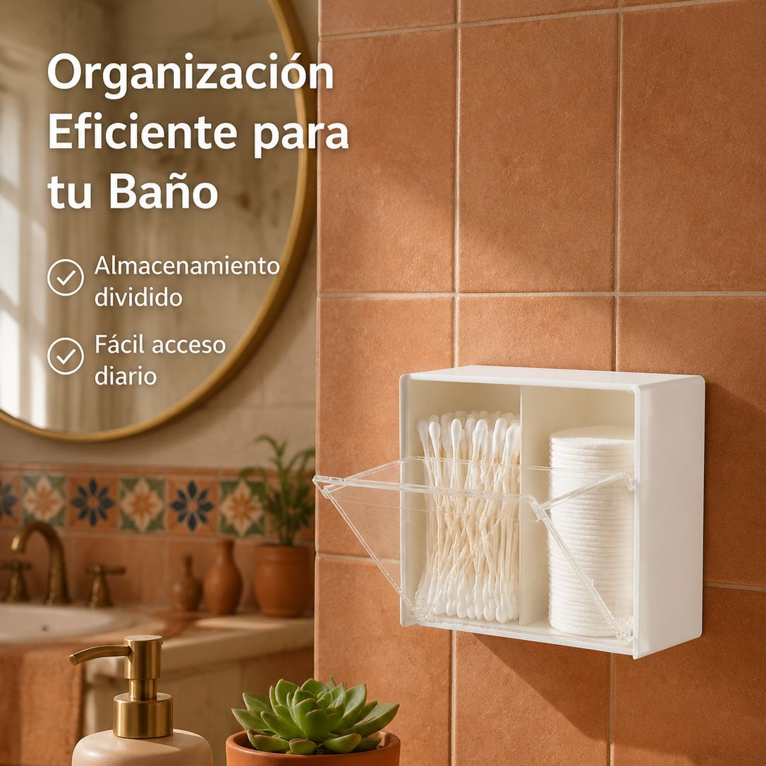 Caja organizadora de hisopos y algodones DreamHomes para pared
