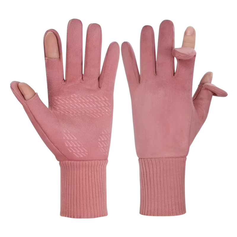 スエードの暖かい手袋