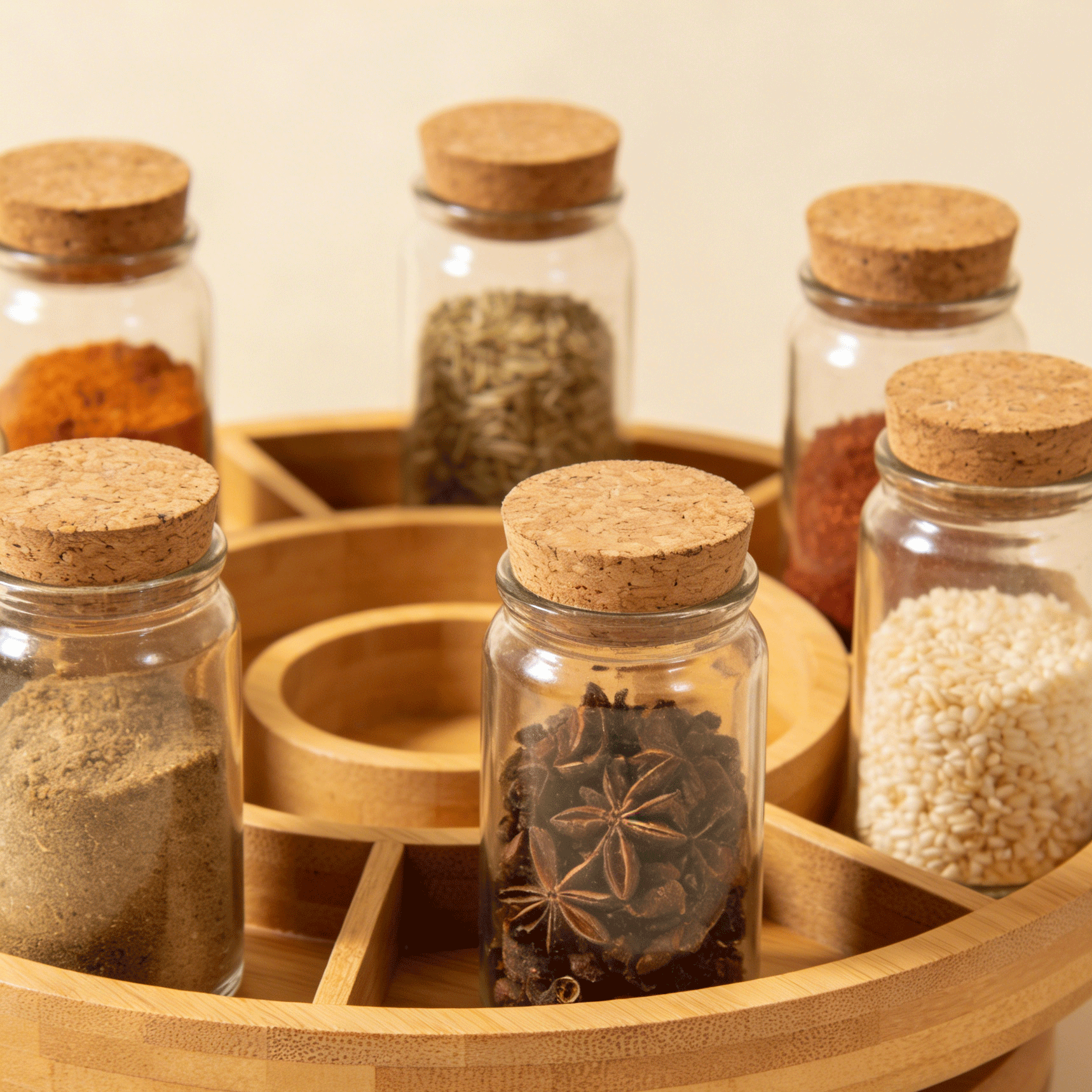 多功能旋轉式調味收納盒5件組主圖