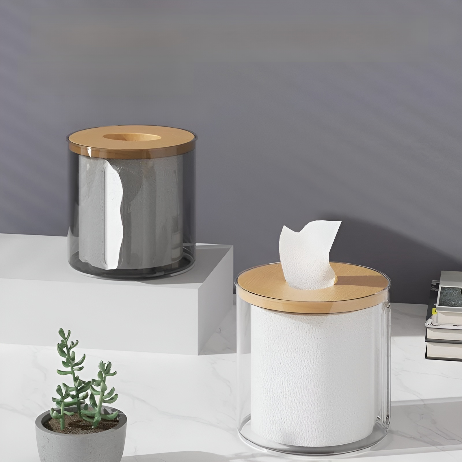 Multifunctional Tissue Box and Paper Roll Holder