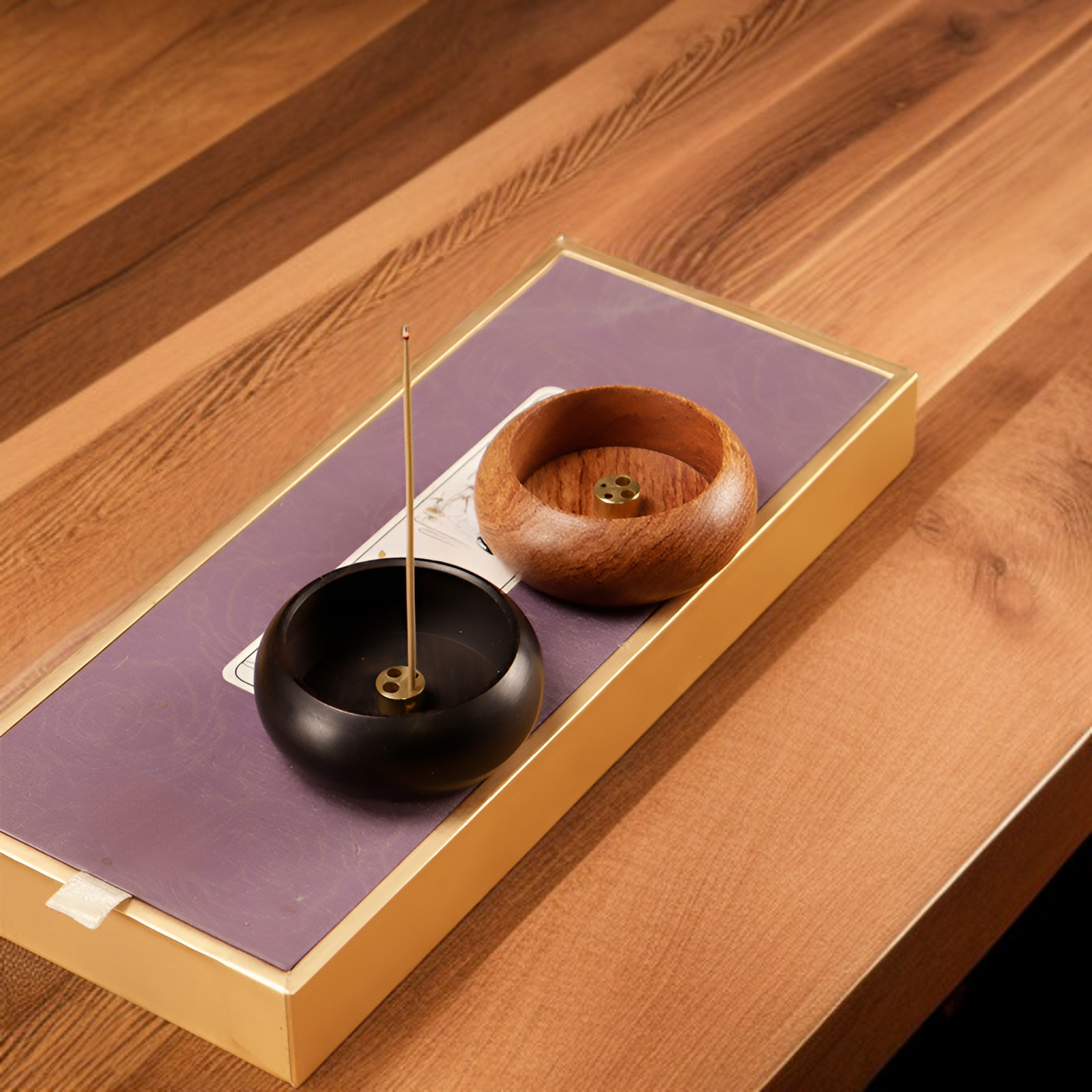 Porta incienso de madera