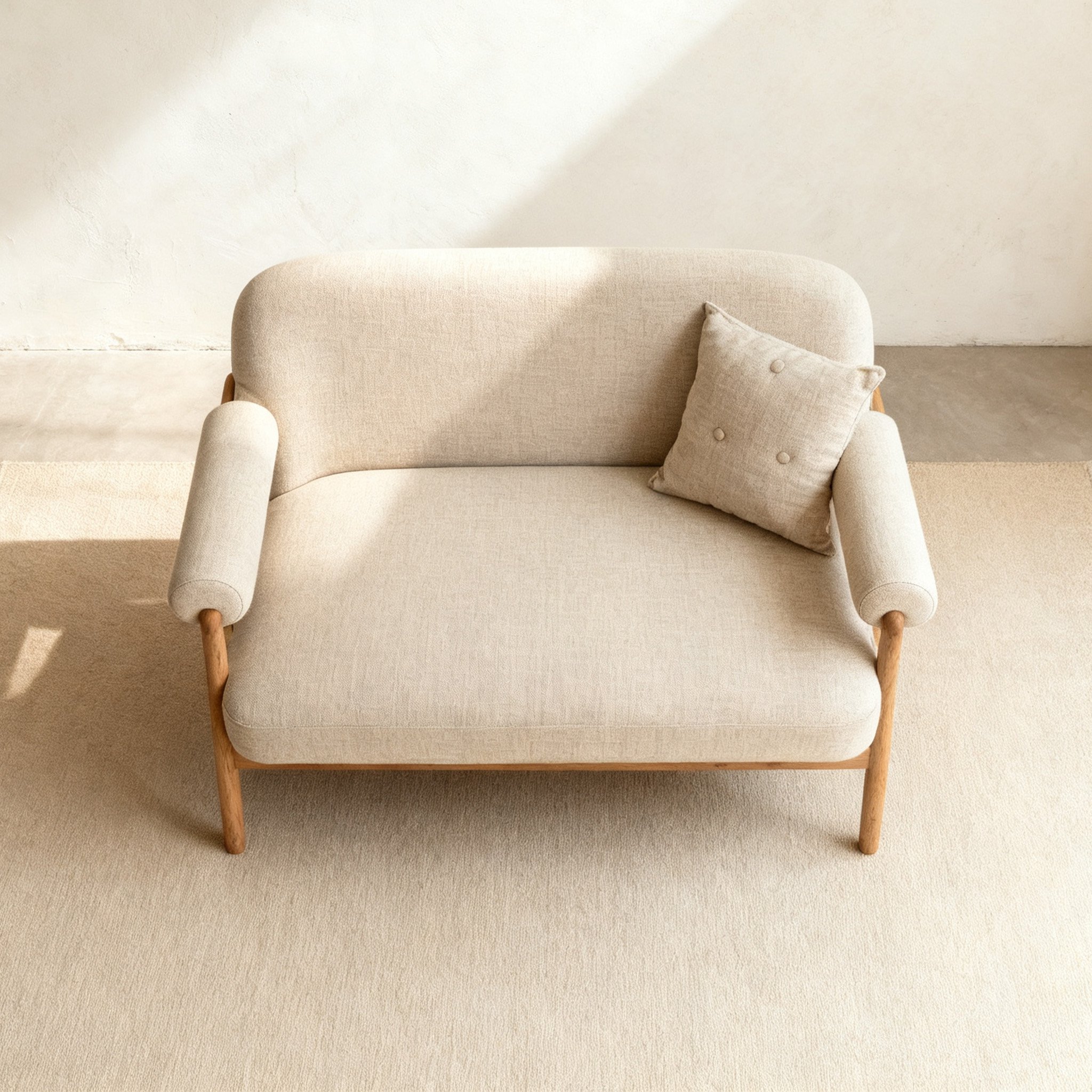 모던 거실에 놓인 린넨 커플 소파