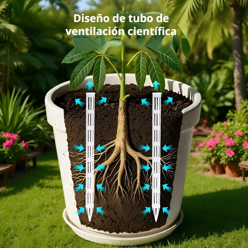 Tubo de ventilación para macetas, previene raíces podridas y asfixia