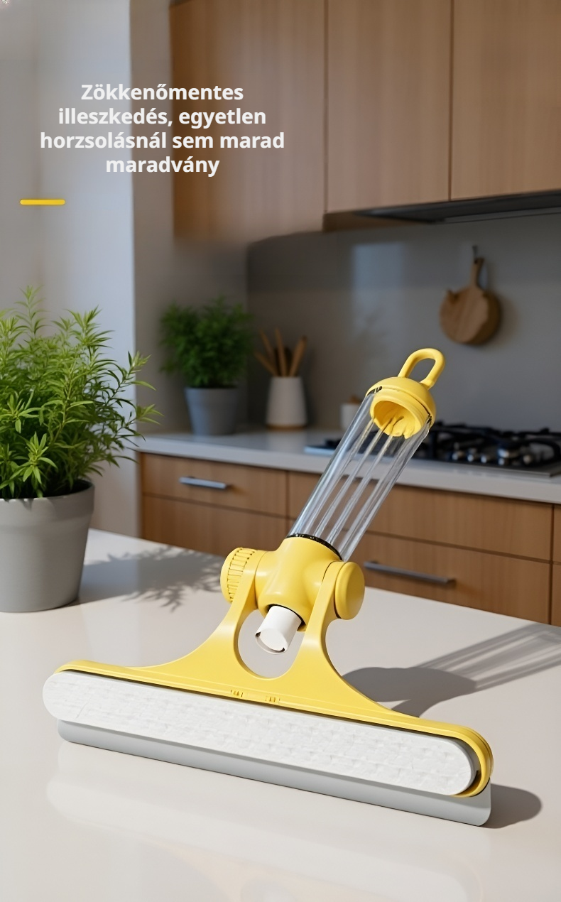 Ablaktisztító eszköz használat közben – multifunkciós lehúzó