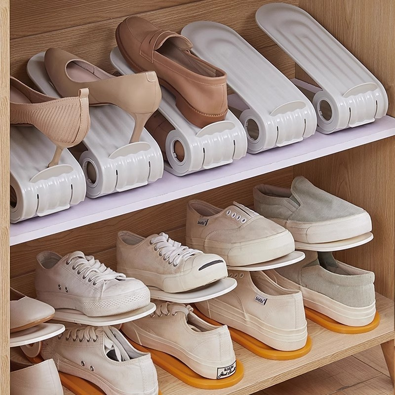 Foldable Double-layer Shoe Rack & Shoe Tray for Flexible Space-saving Storage