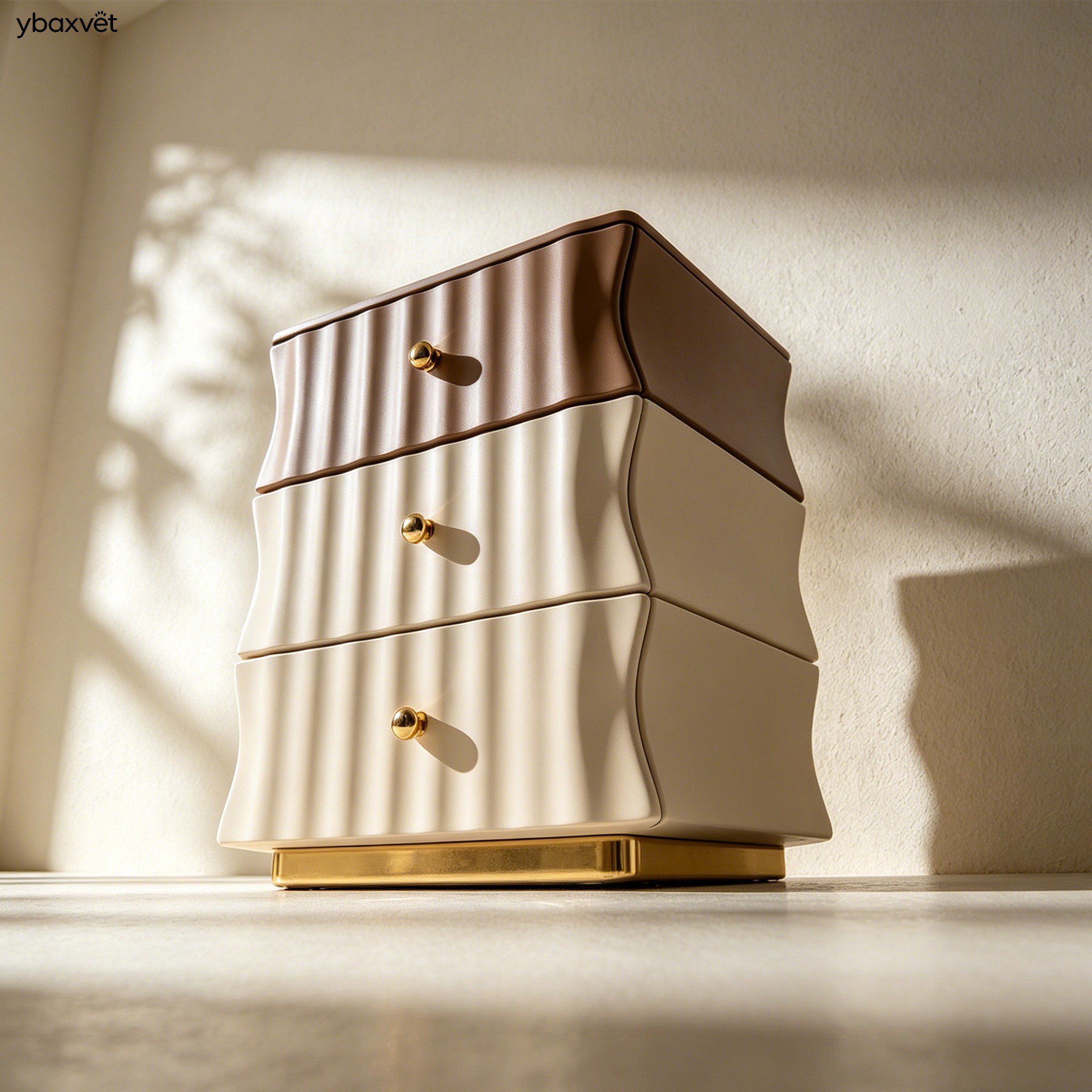 Stylish nightstand with storage shelf