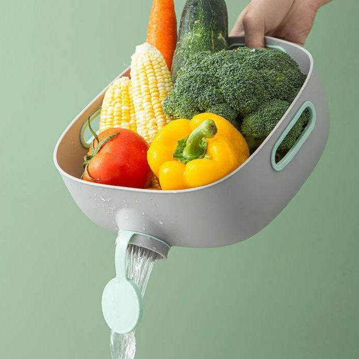 Colador y escurridor para lavar verduras, cesta para enjuagar y filtrar agua