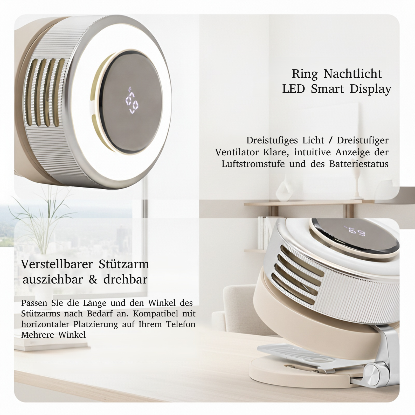 USB aufladbarer, drahtloser Handventilator