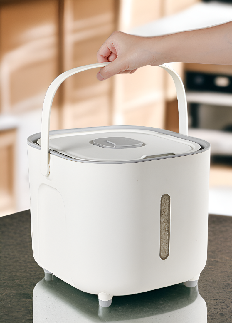 쌀 용기 뚜껑 개폐 방법 설명 이미지