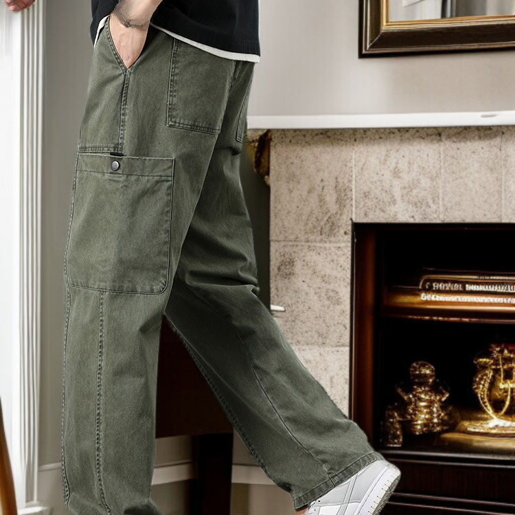 봄 하이 스트리트 아메리칸 와이드 팬츠 남자 와이드 일자 캐주얼 팬츠