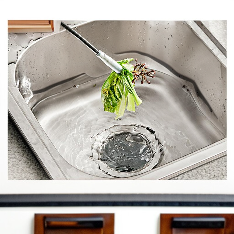 キッチン・バスルーム用スチールワイヤースプリング排水口クリーナー（爪付き）