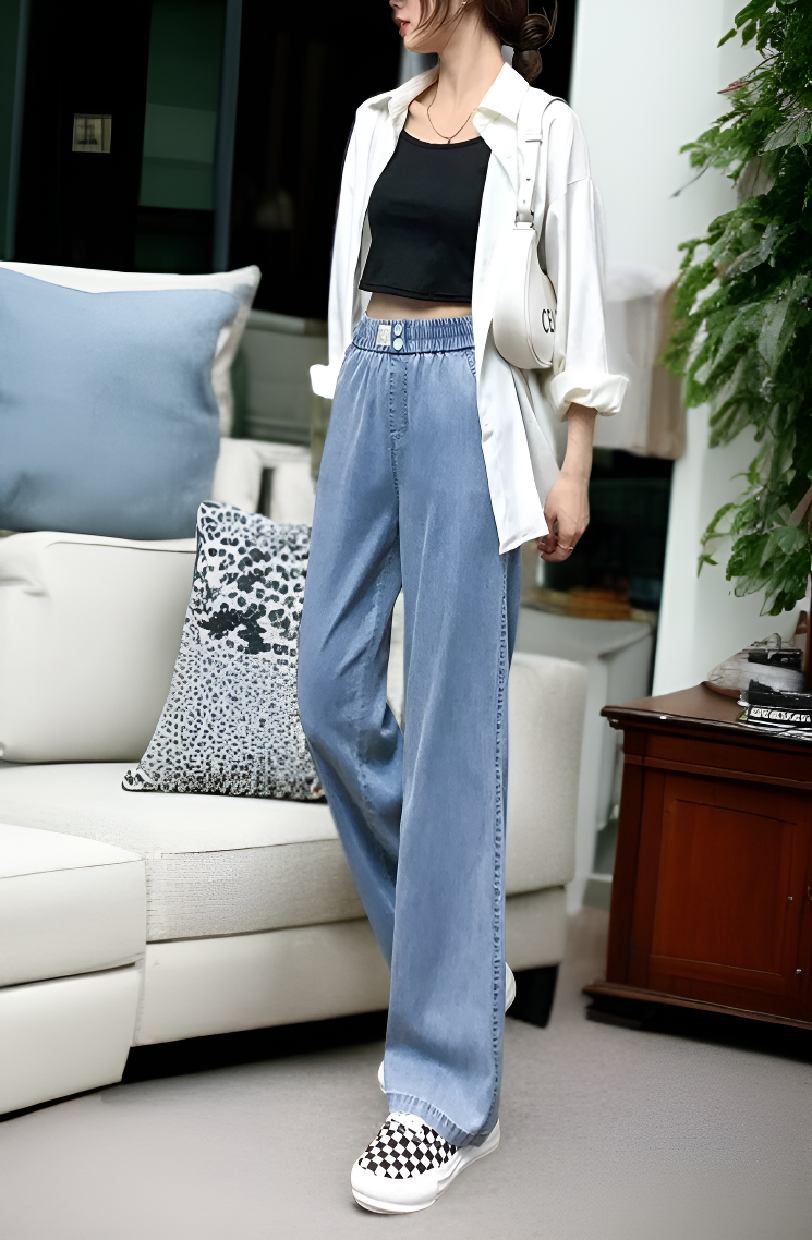 여성 와이드 팬츠 스타일링 예시