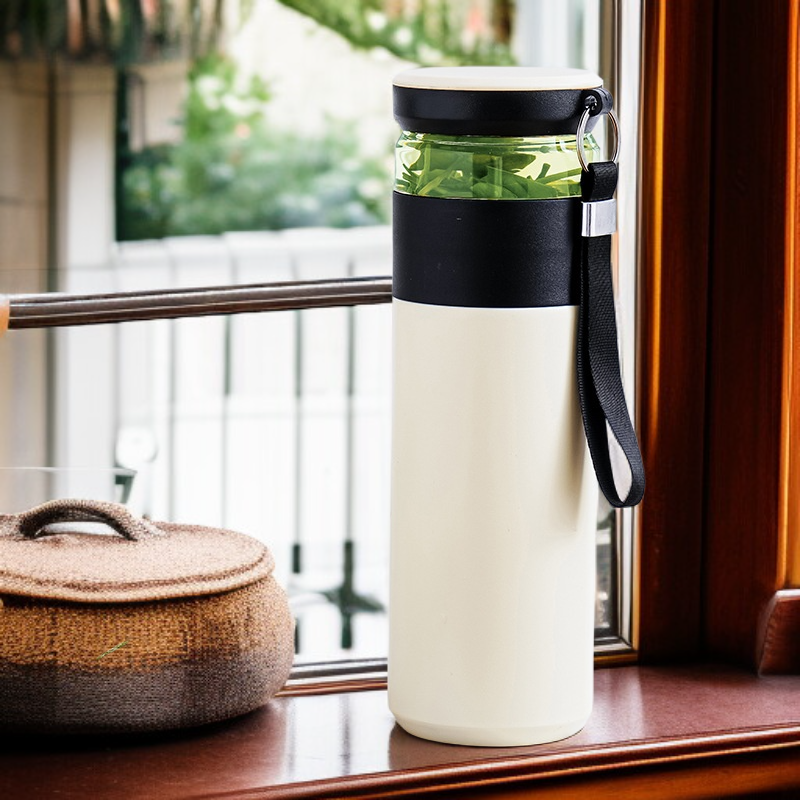 كوب ترمس رجالي بفصل الشاي والماء من السيراميك