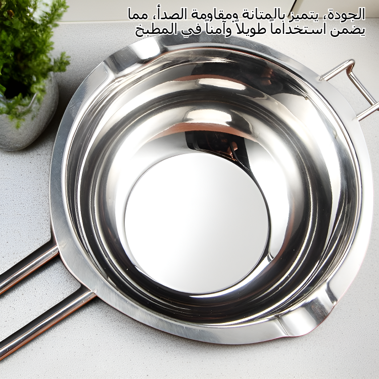 وعاء تذويب الشوكولاتة والزبدة والجبن من الفولاذ المقاوم للصدأ 304، وعاء تسخين النودلز والحليب