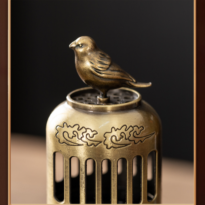 パレスデザイン金のカササギお香ランプ