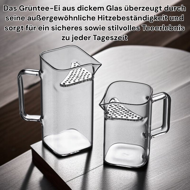 Grüntee-Ei aus dickem Glas